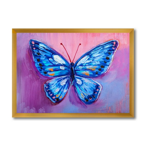 Designart 'Ancient Blue Butterfly I' Modern Framed Art Print
