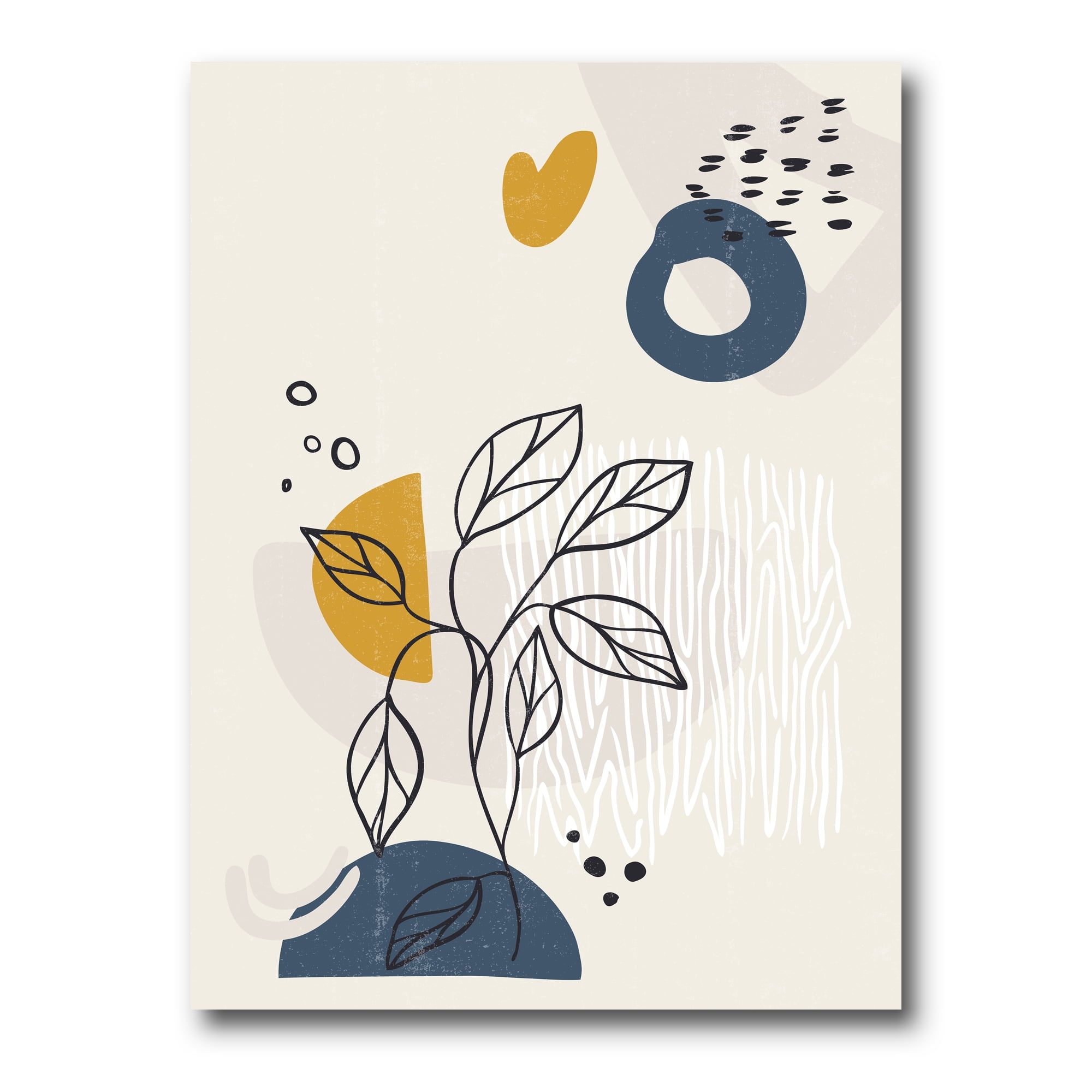 Designart ' Ancient Boho Art Minimalistic Flowers II ' Modern Canvas Wall Art Print