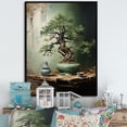 thumbnail image 1 of Designart "Ancient Bonsai in Miniature Form I" Landscapes Framed Wall Art - Traditional Brown Tree Bonsai Hallway Framed Wall Art Decor, 1 of 6