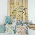 thumbnail image 1 of Designart 'Ancient Chrysanthemums With Bouquet II' Traditional Print on Natural Pine Wood, 1 of 5