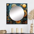 thumbnail image 1 of Designart "Ancient Compass Geometric Gold and Blue II" Modern Geometric Square Mirror For Wall Decor - Large Gold Square Printed Wall Mirror Art - Wall Mounted Square Large Mirror, 1 of 5