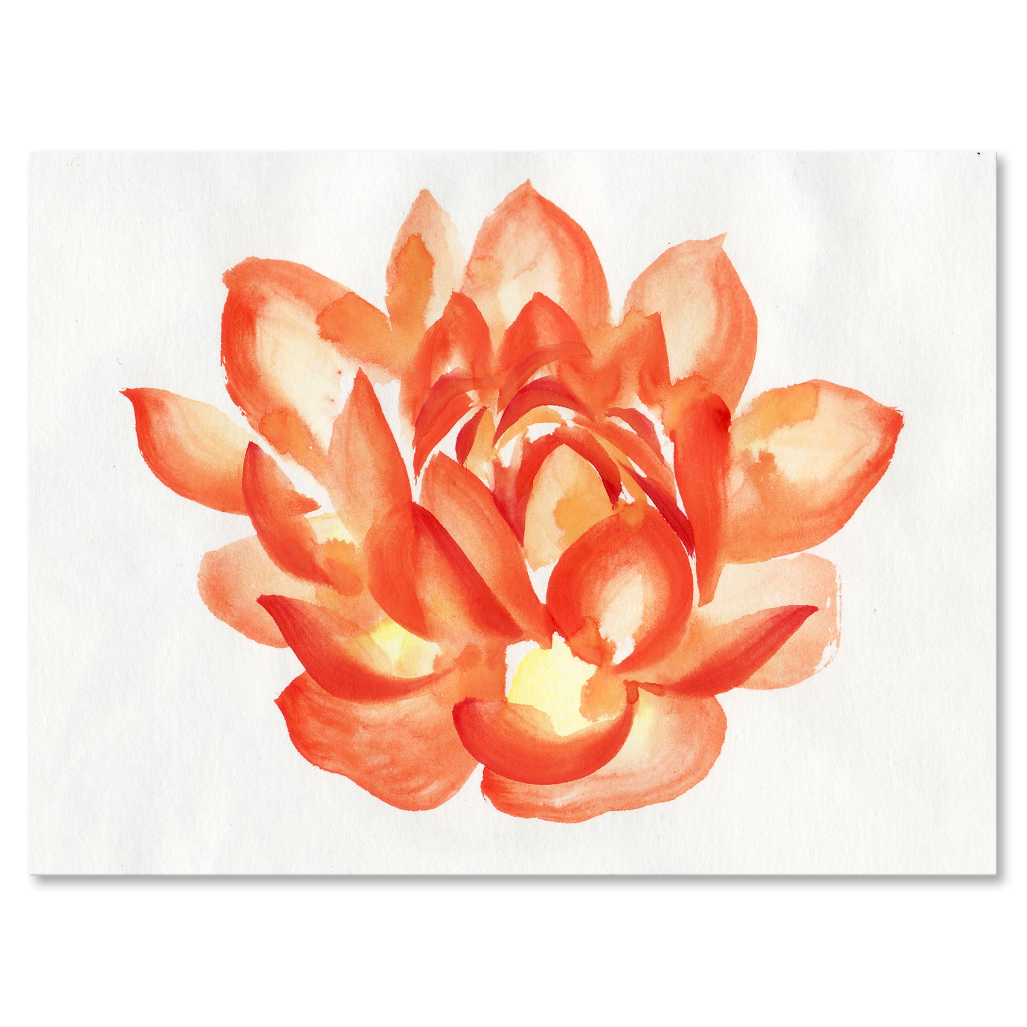 Designart ' Ancient Detail of A Orange Lotus ' Traditional Canvas Wall Art Print