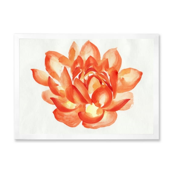 Designart 'Ancient Detail of A Orange Lotus' Traditional Framed Art Print