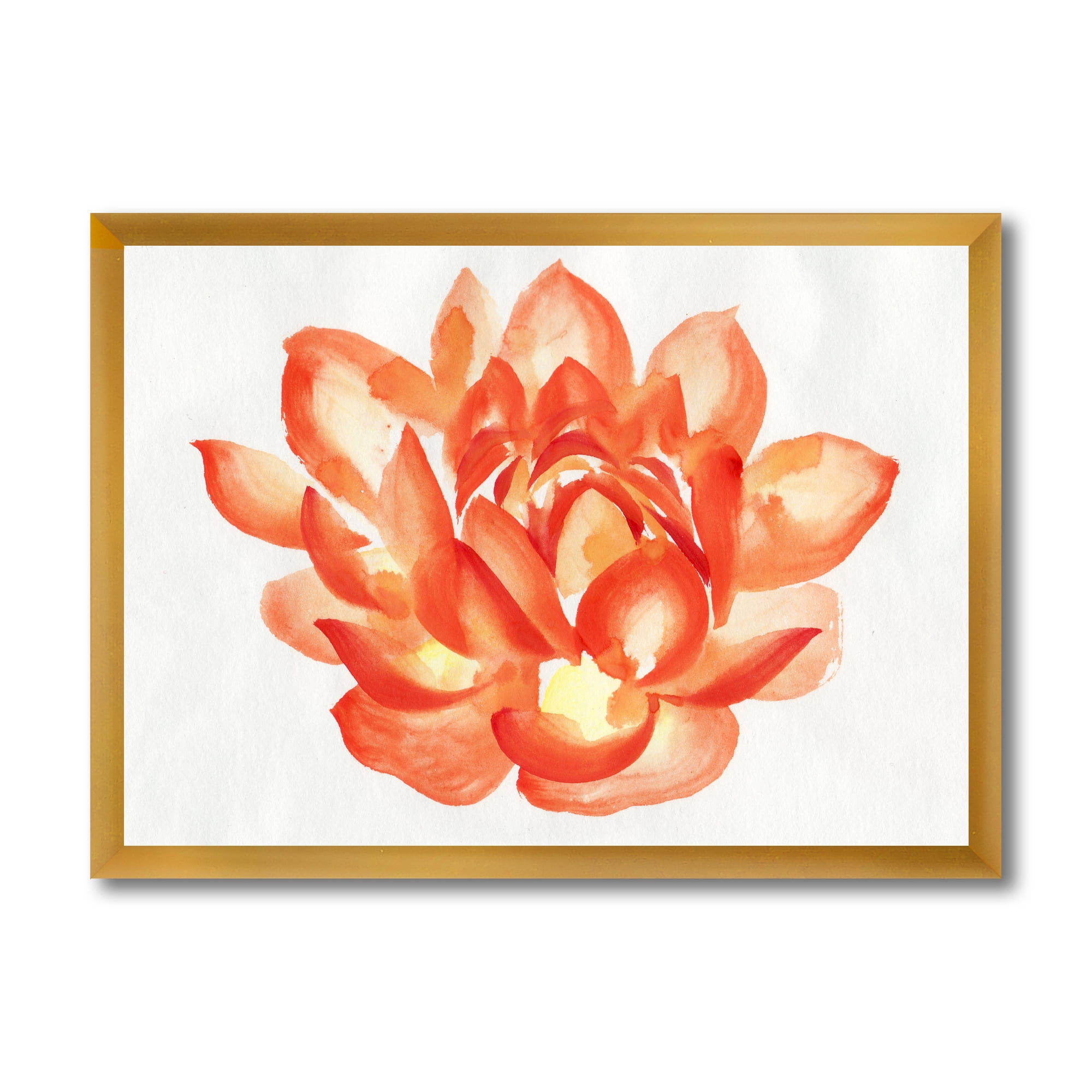 Designart 'Ancient Detail of A Orange Lotus' Traditional Framed Art Print