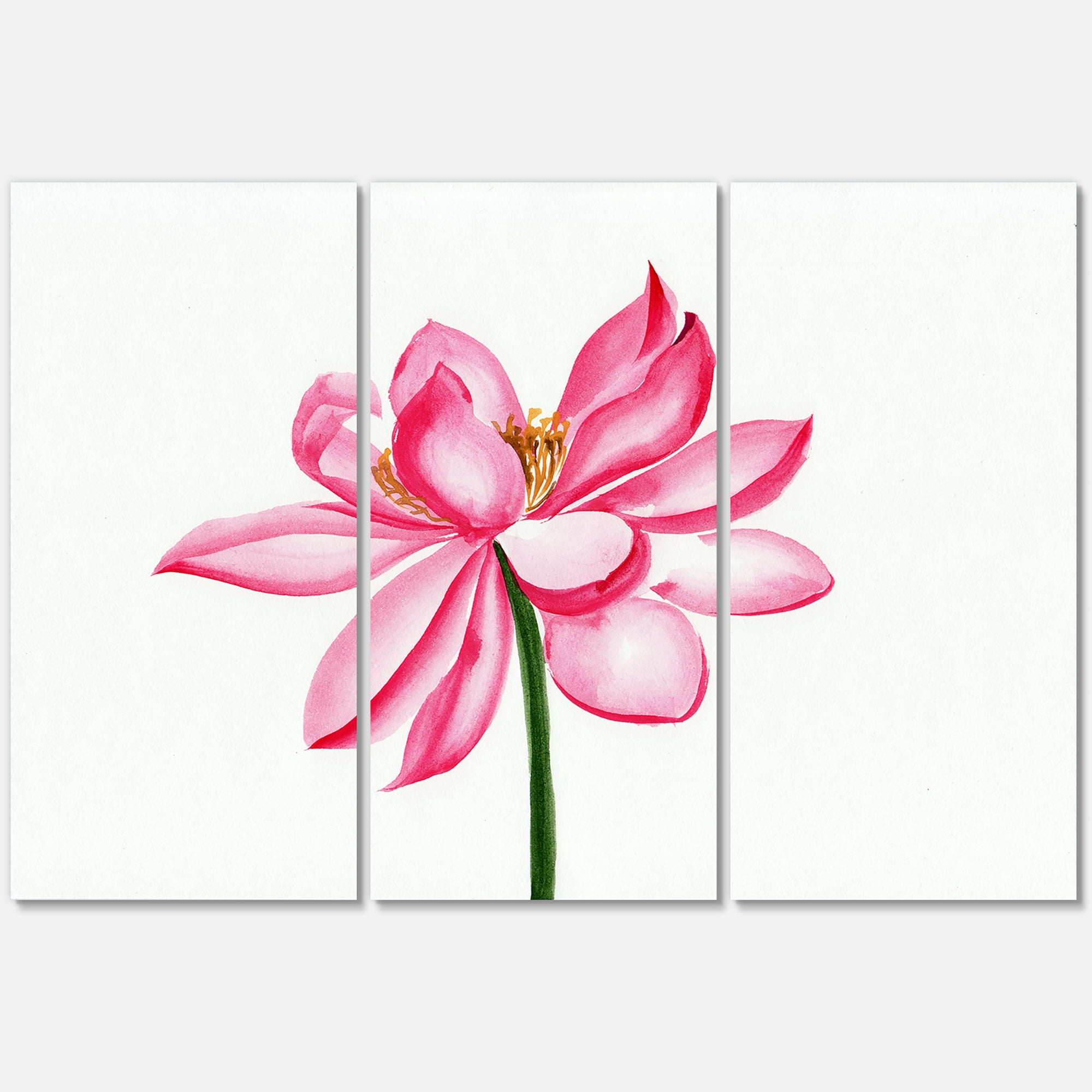 Designart ' Ancient Detail of A Pink Lotus ' Traditional Canvas Wall Art Print