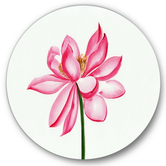 Designart 'Ancient Detail of A Pink Lotus' Traditional Circle Metal Wall Art 36x36 - Disc of 36