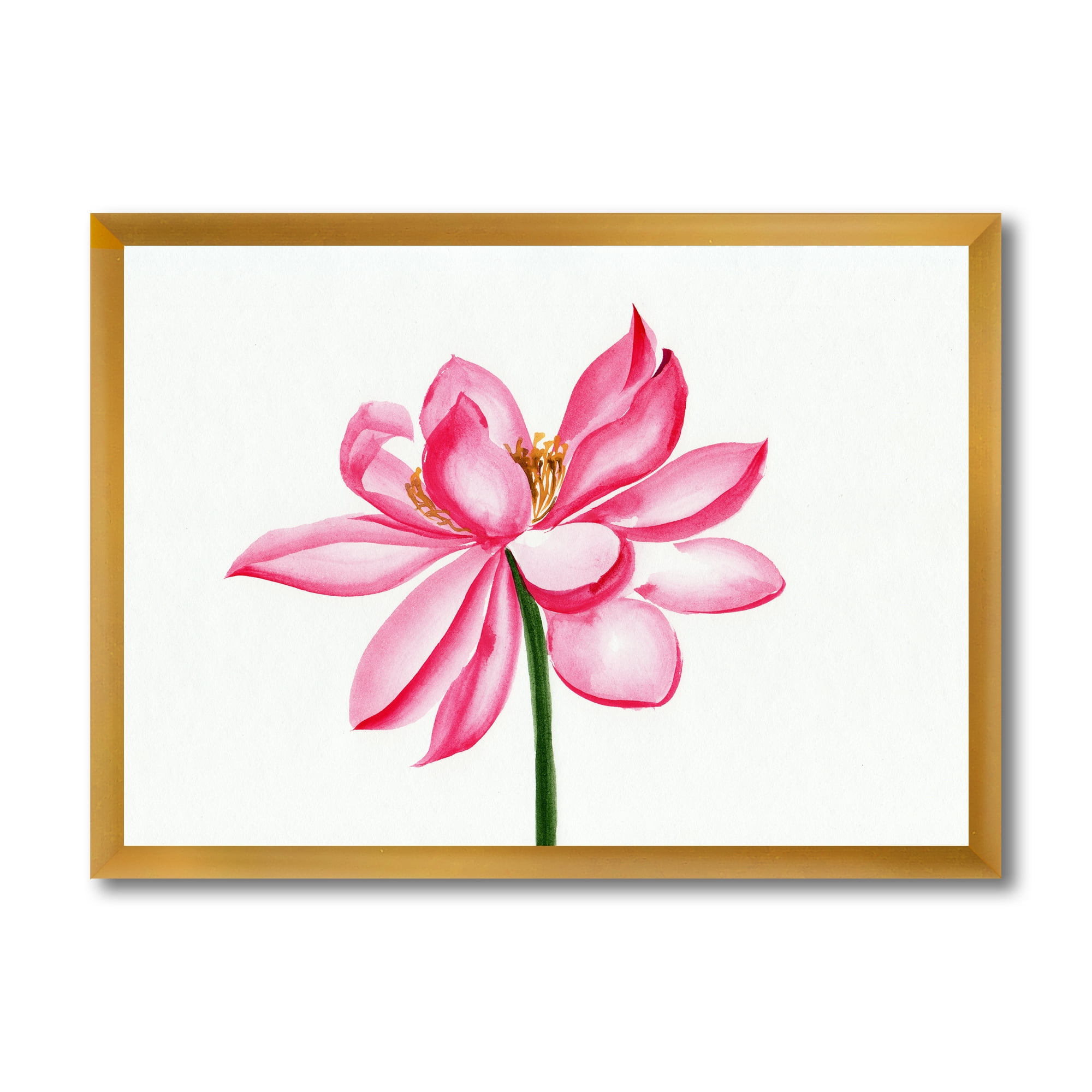 Designart 'Ancient Detail of A Pink Lotus' Traditional Framed Art Print