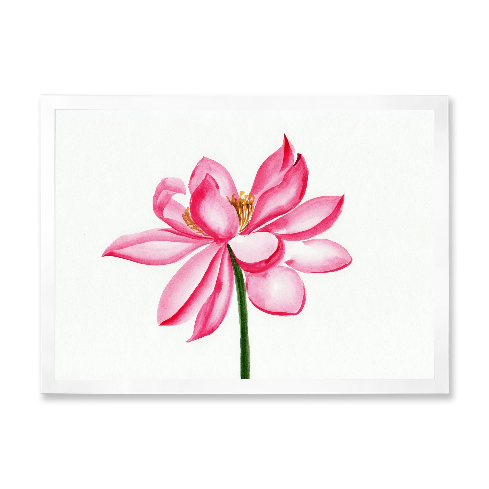 Designart 'Ancient Detail of A Pink Lotus' Traditional Framed Art Print