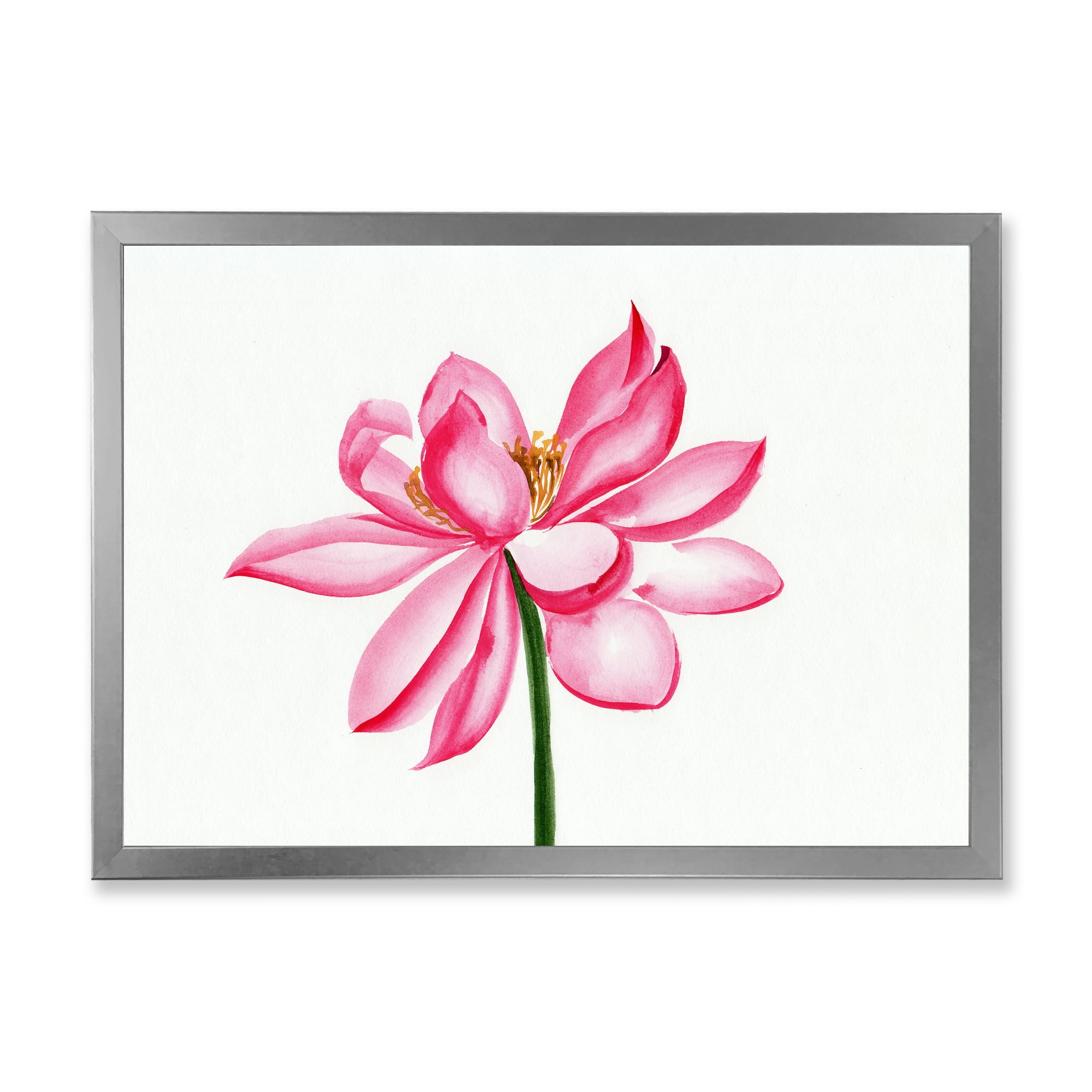 Designart 'Ancient Detail of A Pink Lotus' Traditional Framed Art Print