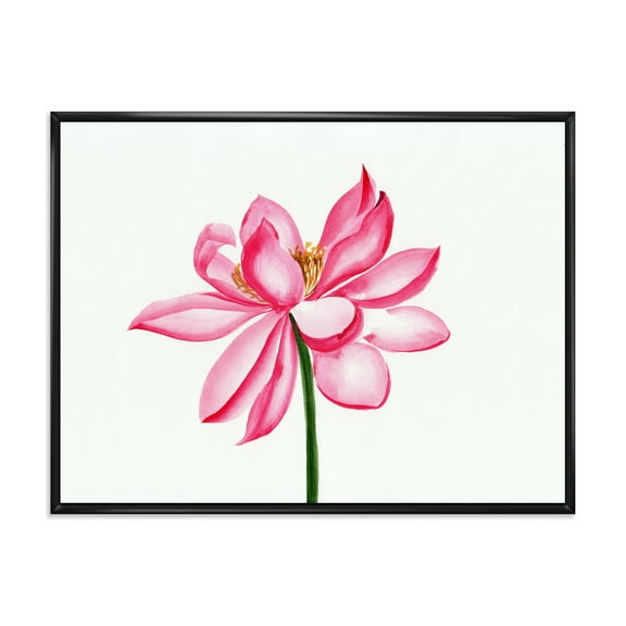 Designart 'Ancient Detail of A Pink Lotus' Traditional Framed Canvas Wall Art Print
