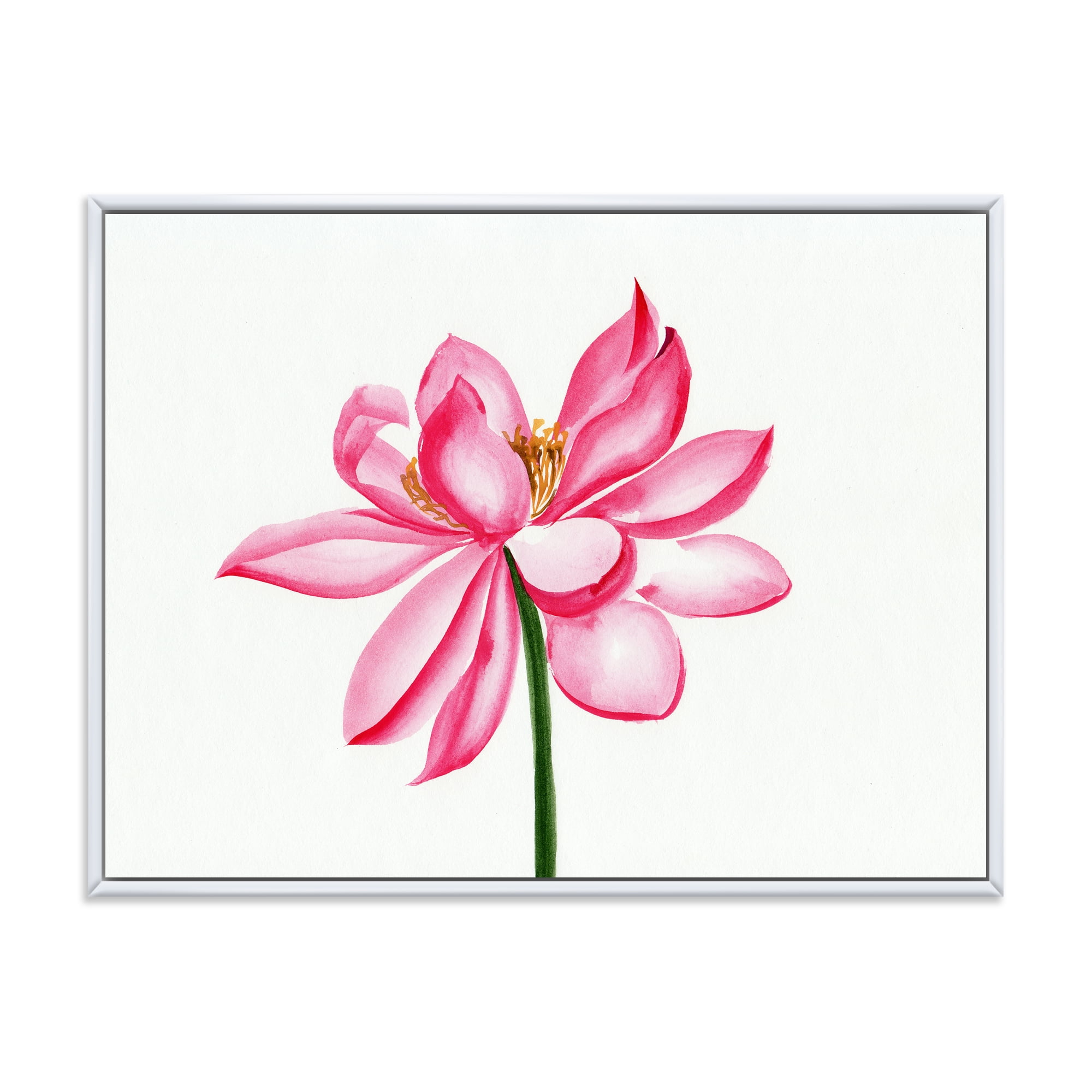 Designart 'Ancient Detail of A Pink Lotus' Traditional Framed Canvas Wall Art Print
