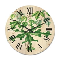 Designart 'Ancient Drawing of Wild Plants' Traditional Wood Wall Clock
