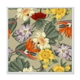 thumbnail image 1 of Designart 'Ancient Exotic Flowers In Orange and Yellow' Traditional Framed Canvas Wall Art Print, 1 of 5