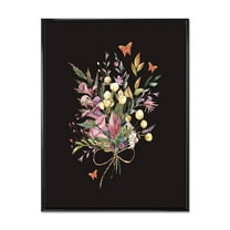 Designart 'Ancient Floral Summer Wildflowers Arrangement' Traditional Framed Canvas Wall Art Print