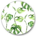 thumbnail image 1 of Designart 'Ancient Floral Tropical Leaves II' Tropical Circle Metal Wall Art 11x11 - Disc of 11, 1 of 5