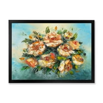 Designart 'Ancient Flowers Bouquet Of Dark Pink Flowers' Traditional Framed Art Print