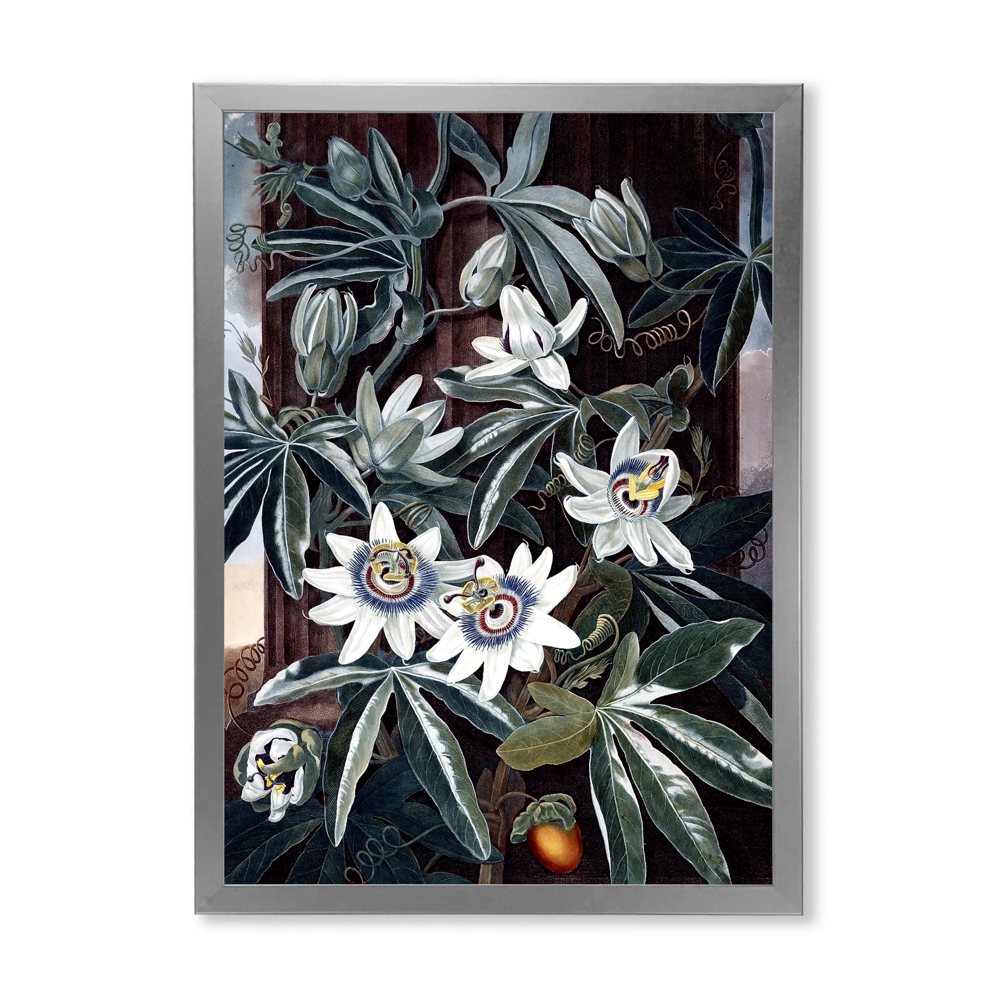 Designart 'Ancient Flowers I' Traditional Framed Art Print