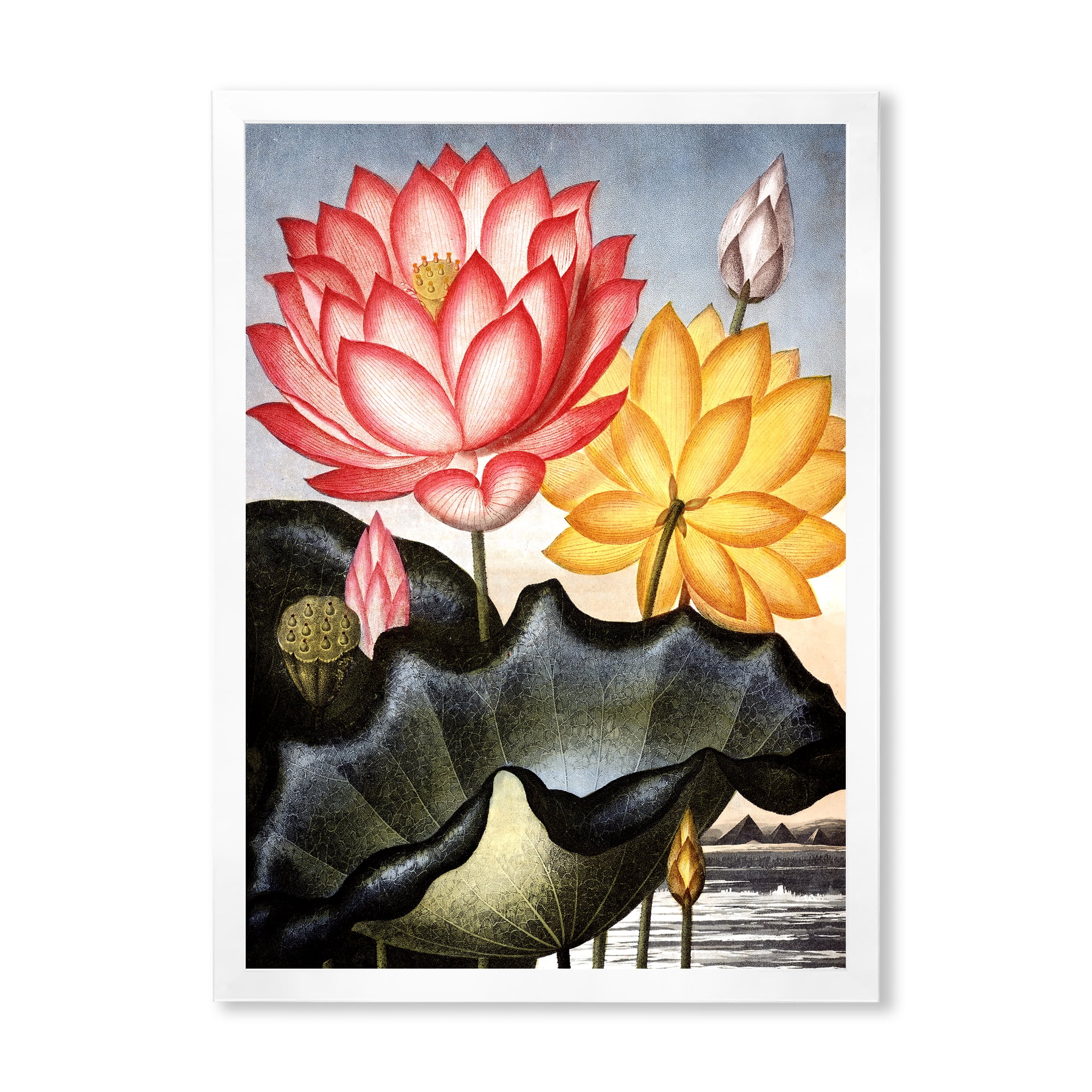 Designart 'Ancient Flowers II' Traditional Framed Art Print