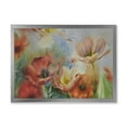 thumbnail image 1 of Designart 'Ancient Flowers In Dark Pastel Colours' Traditional Framed Art Print, 1 of 4