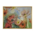 thumbnail image 1 of Designart 'Ancient Flowers In Dark Pastel Colours' Traditional Framed Canvas Wall Art Print, 1 of 1