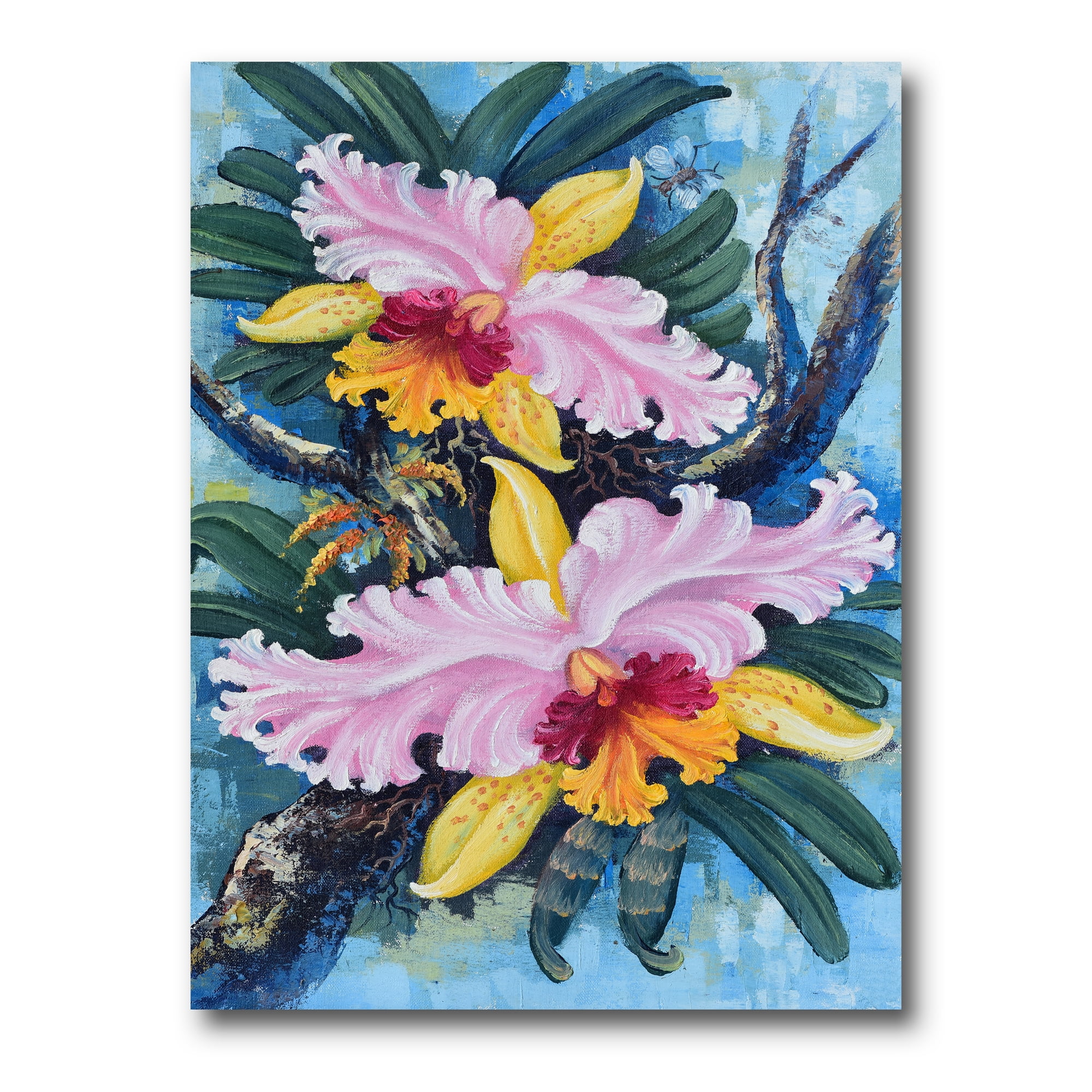 Designart ' Ancient Forest Orchids I ' Traditional Canvas Wall Art Print