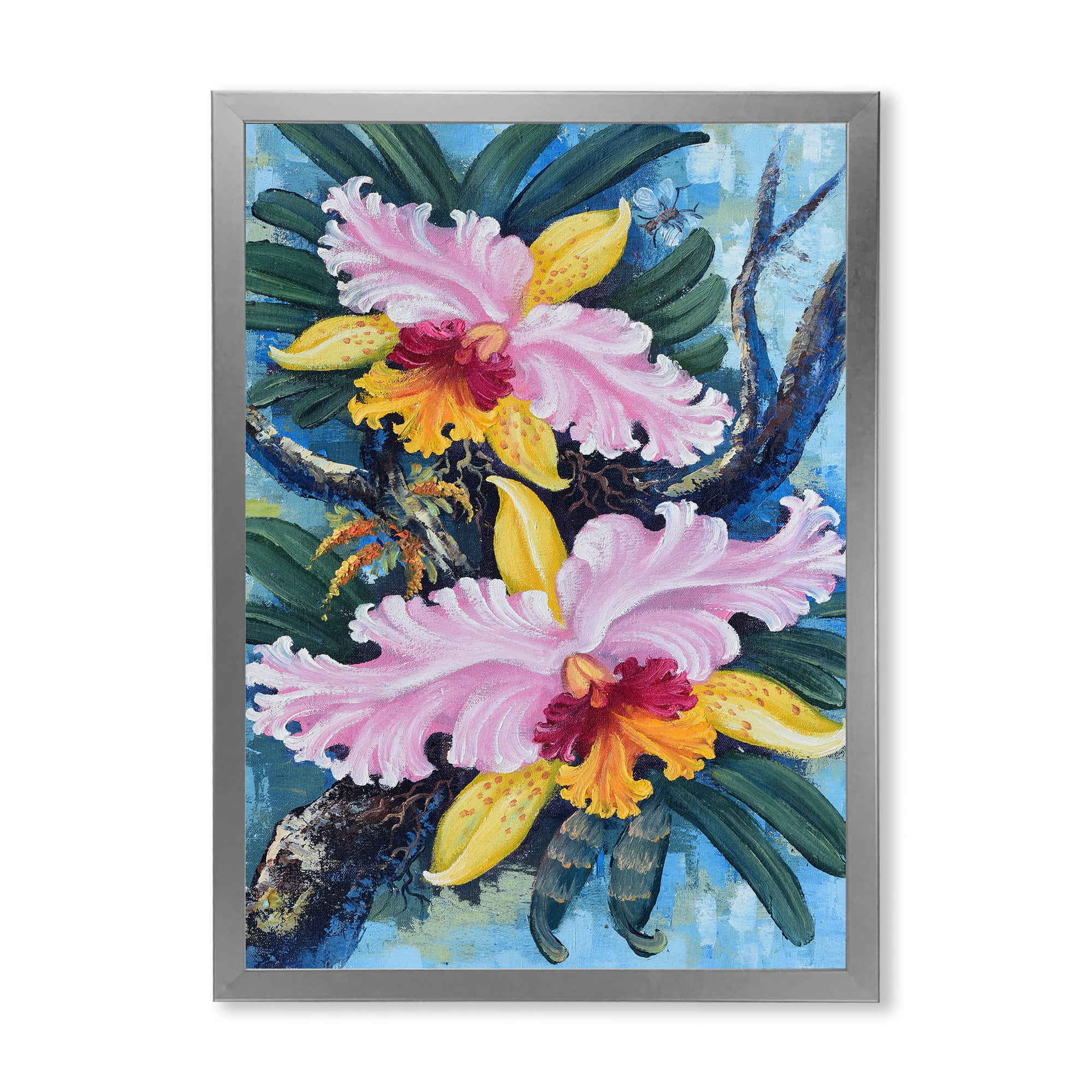Designart 'Ancient Forest Orchids I' Traditional Framed Art Print