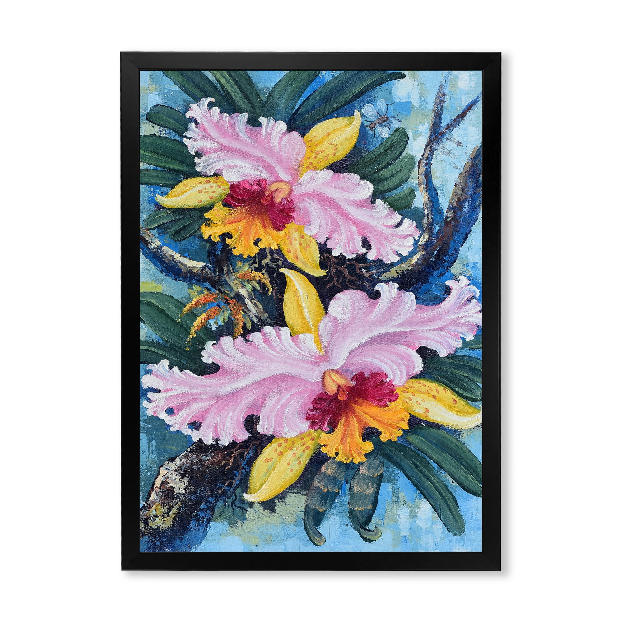 Designart 'Ancient Forest Orchids I' Traditional Framed Art Print