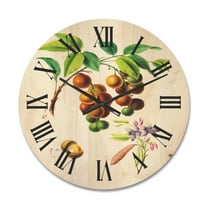 Designart 'Ancient Fruits III' Farmhouse Wood Wall Clock
