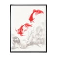 thumbnail image 1 of Designart 'Ancient Gold Fishes' Nautical & Coastal Framed Canvas Wall Art Print, 1 of 5