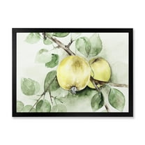 Designart 'Ancient Green Appels' Farmhouse Framed Art Print