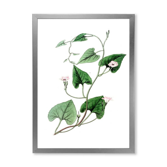 Designart 'Ancient Green Leaves Plants IX' Traditional Framed Art Print
