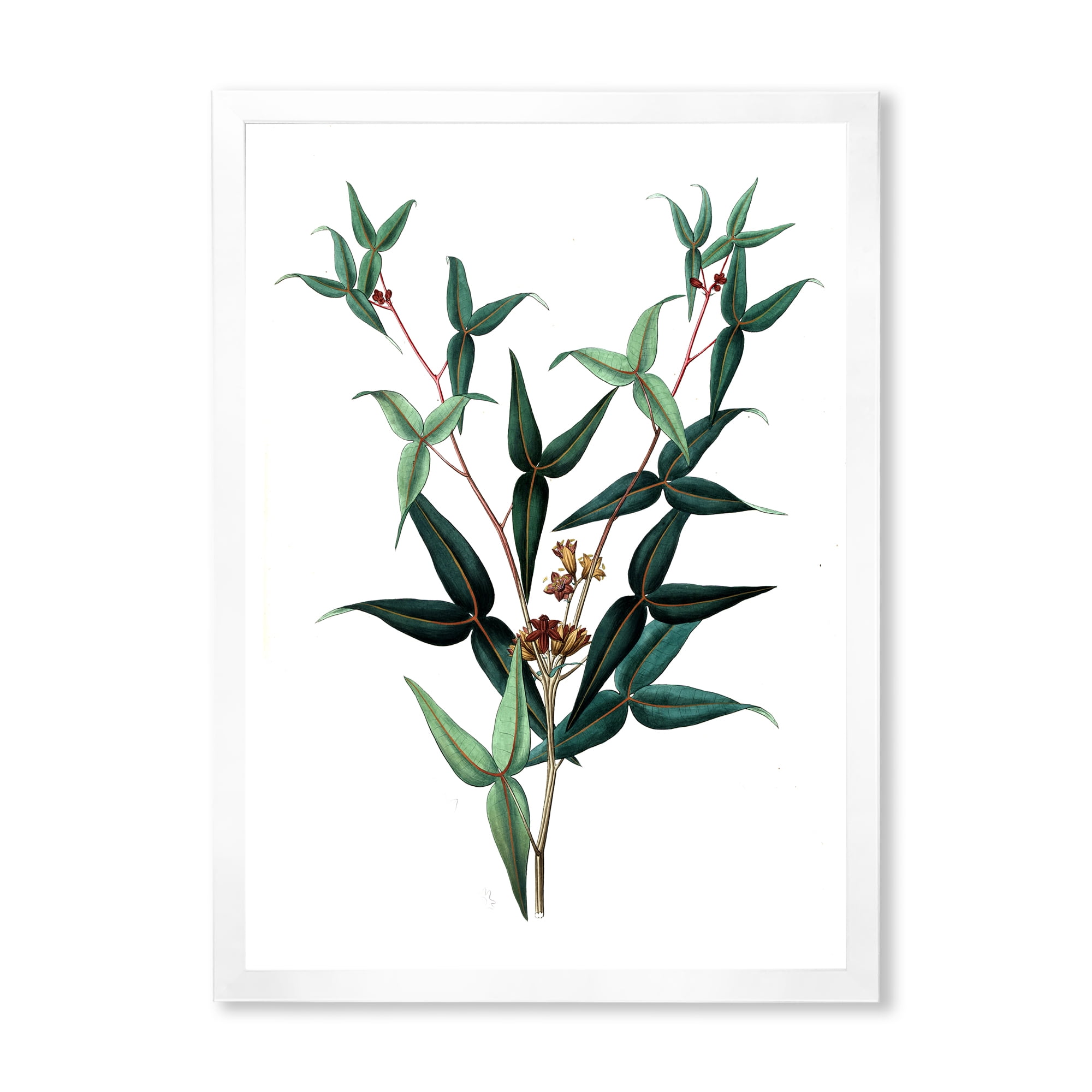 Designart 'Ancient Green Leaves Plants VIII' Traditional Framed Art Print