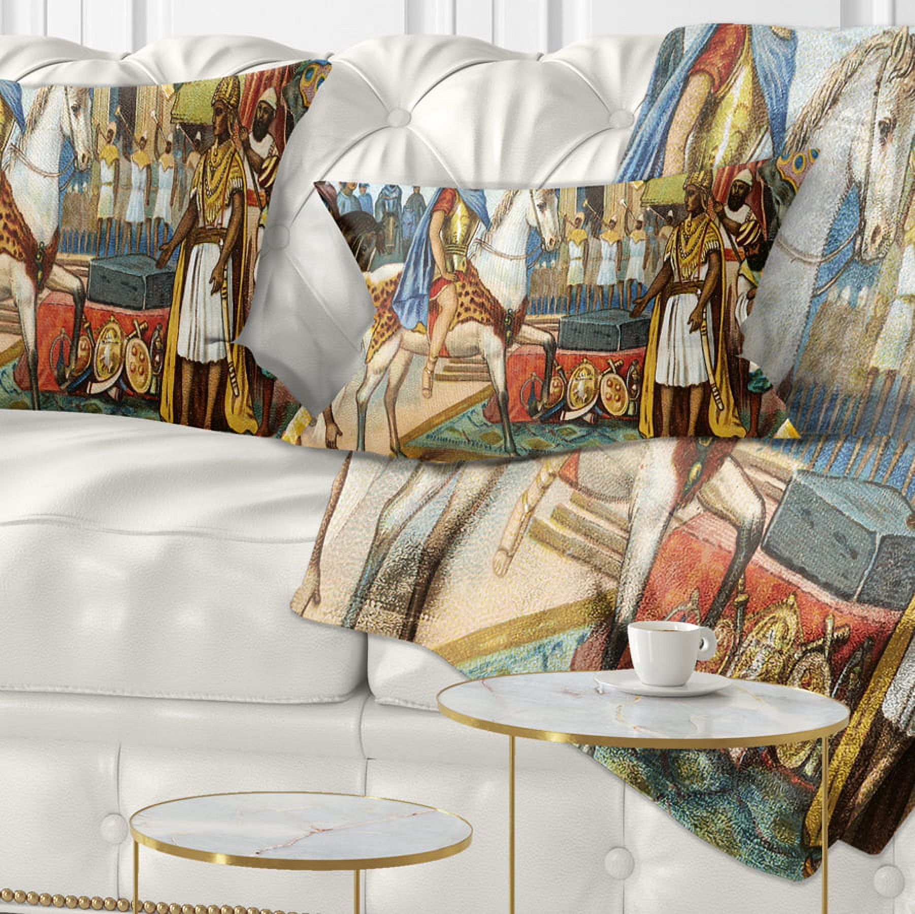 Designart Ancient Historical Illustration - Portrait Throw Pillow - 12x20