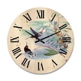 thumbnail image 1 of Designart 'Ancient Hummingbird On A Branch' Traditional Wood Wall Clock, 1 of 5