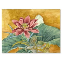 Designart ' Ancient Impression of Pink Lotus ' Traditional Canvas Wall Art Print