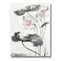 Designart ' Ancient Lotus Flowers ' Traditional Canvas Wall Art Print