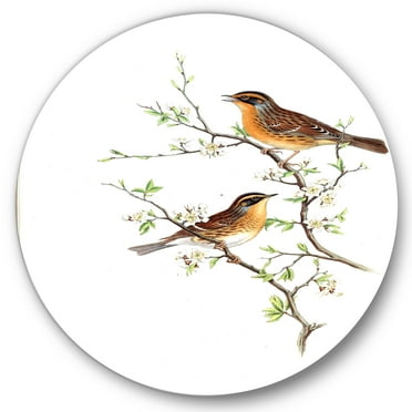 Designart 'Ancient Mammals II' Farmhouse Circle Metal Wall Art 36x36 - Disc of 36
