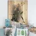 thumbnail image 1 of Designart 'Ancient Orchid Flower' Traditional Print on Natural Pine Wood, 1 of 1