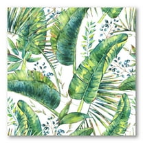 Designart ' Ancient Pattern Of Banana Leaves ' Lake House Canvas Wall Art Print
