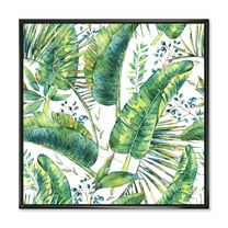 Designart 'Ancient Pattern Of Banana Leaves' Lake House Framed Canvas Wall Art Print