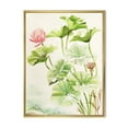 thumbnail image 1 of Designart 'Ancient Pink Lotuses In The Pond IV' Traditional Framed Canvas Wall Art Print, 1 of 5