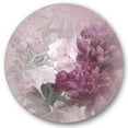 thumbnail image 1 of Designart 'Ancient Pink and Purple Flowers II' Traditional Circle Metal Wall Art 29x29 - Disc of 29, 1 of 5
