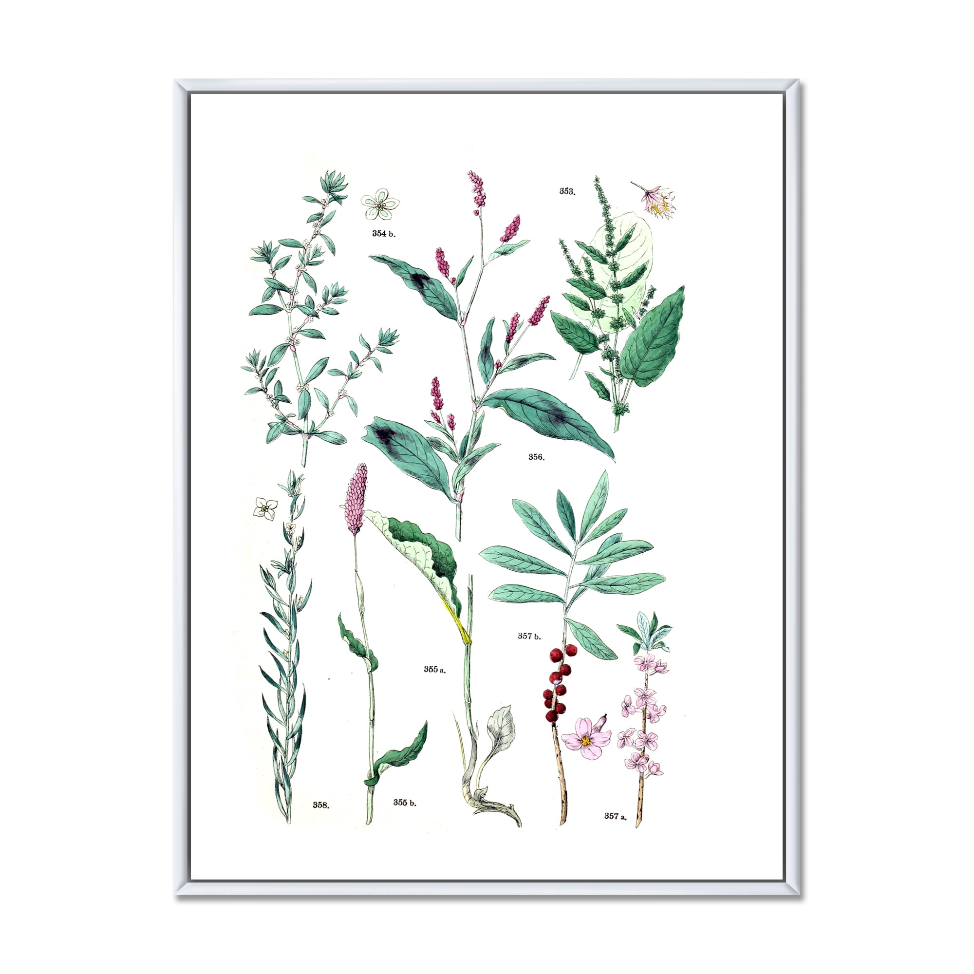 Designart 'Ancient Plants' Traditional Framed Canvas Wall Art Print