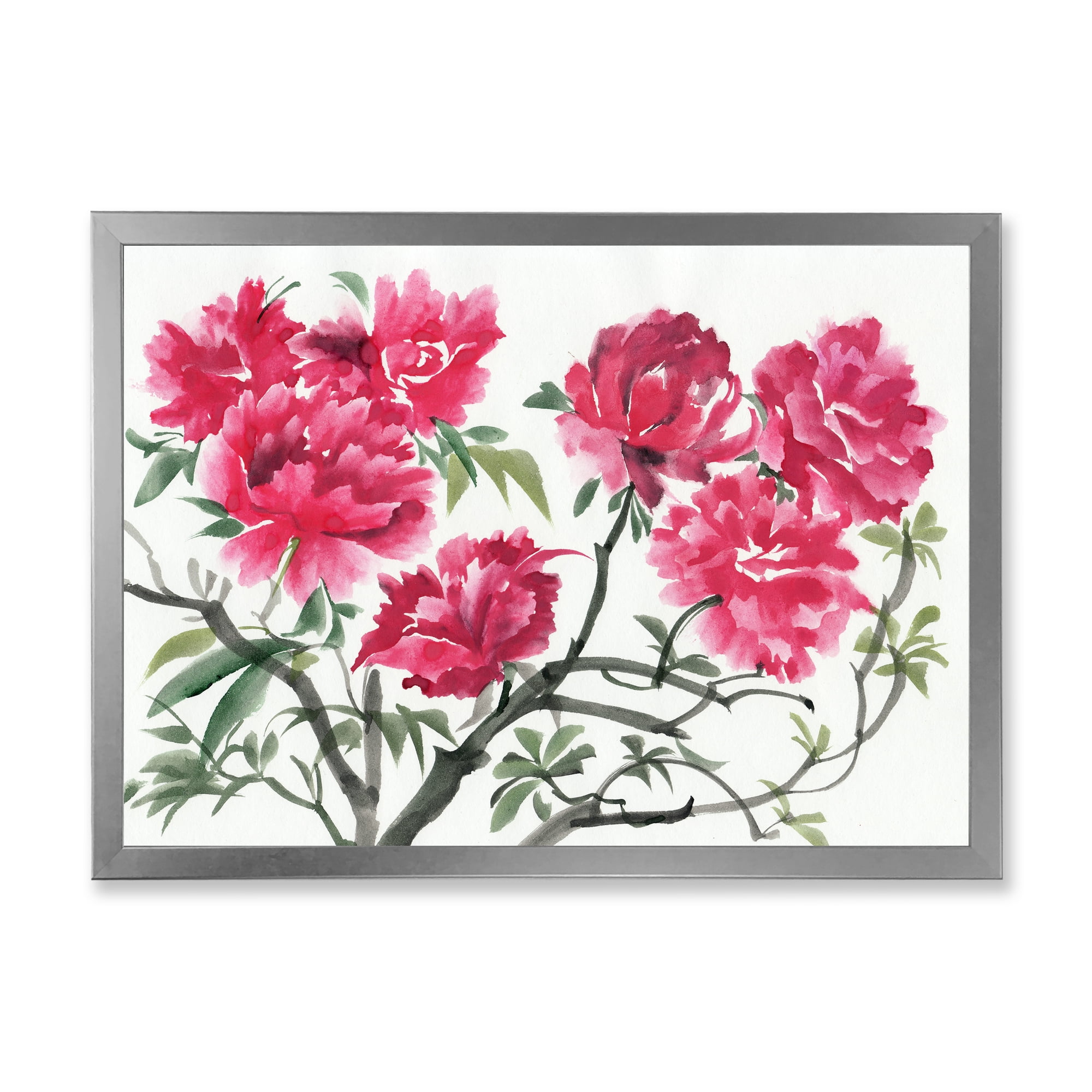 Designart 'Ancient Purple Azalea Flower' Traditional Framed Art Print
