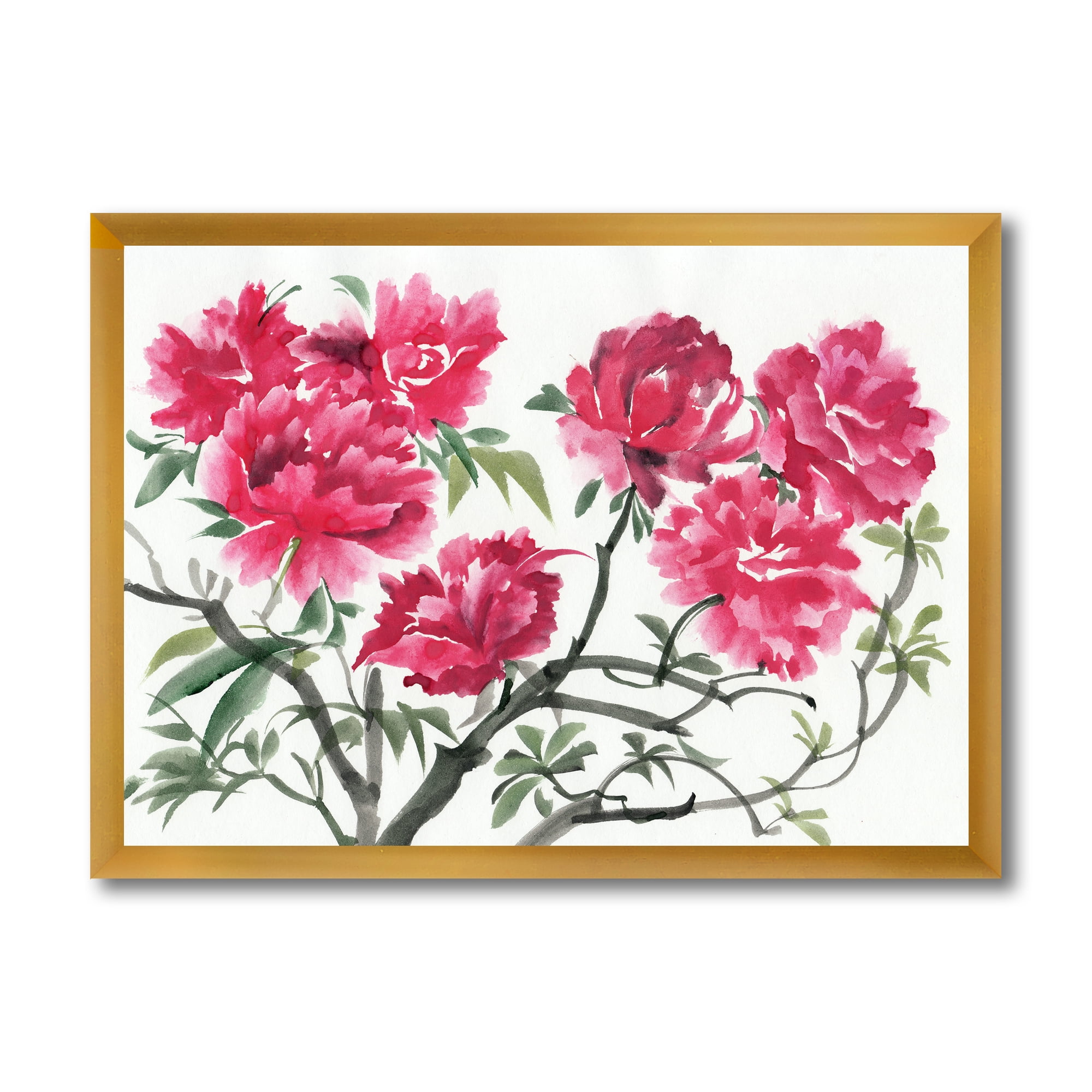 Designart 'Ancient Purple Azalea Flower' Traditional Framed Art Print
