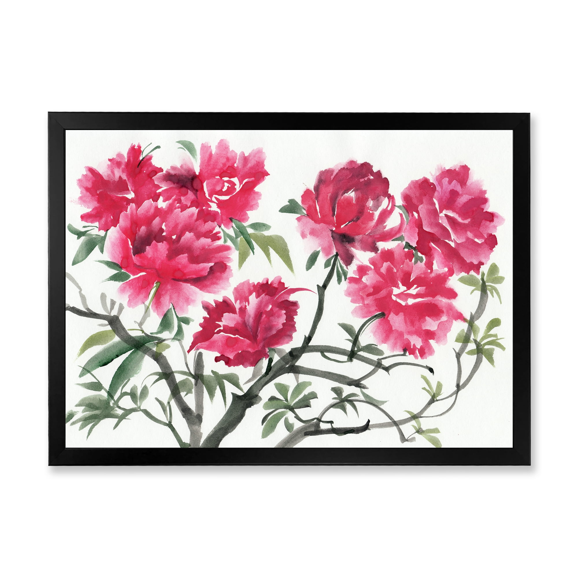 Designart 'Ancient Purple Azalea Flower' Traditional Framed Art Print