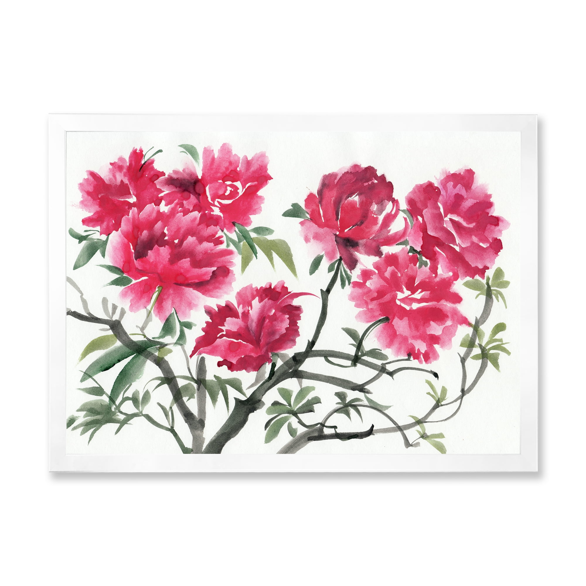 Designart 'Ancient Purple Azalea Flower' Traditional Framed Art Print