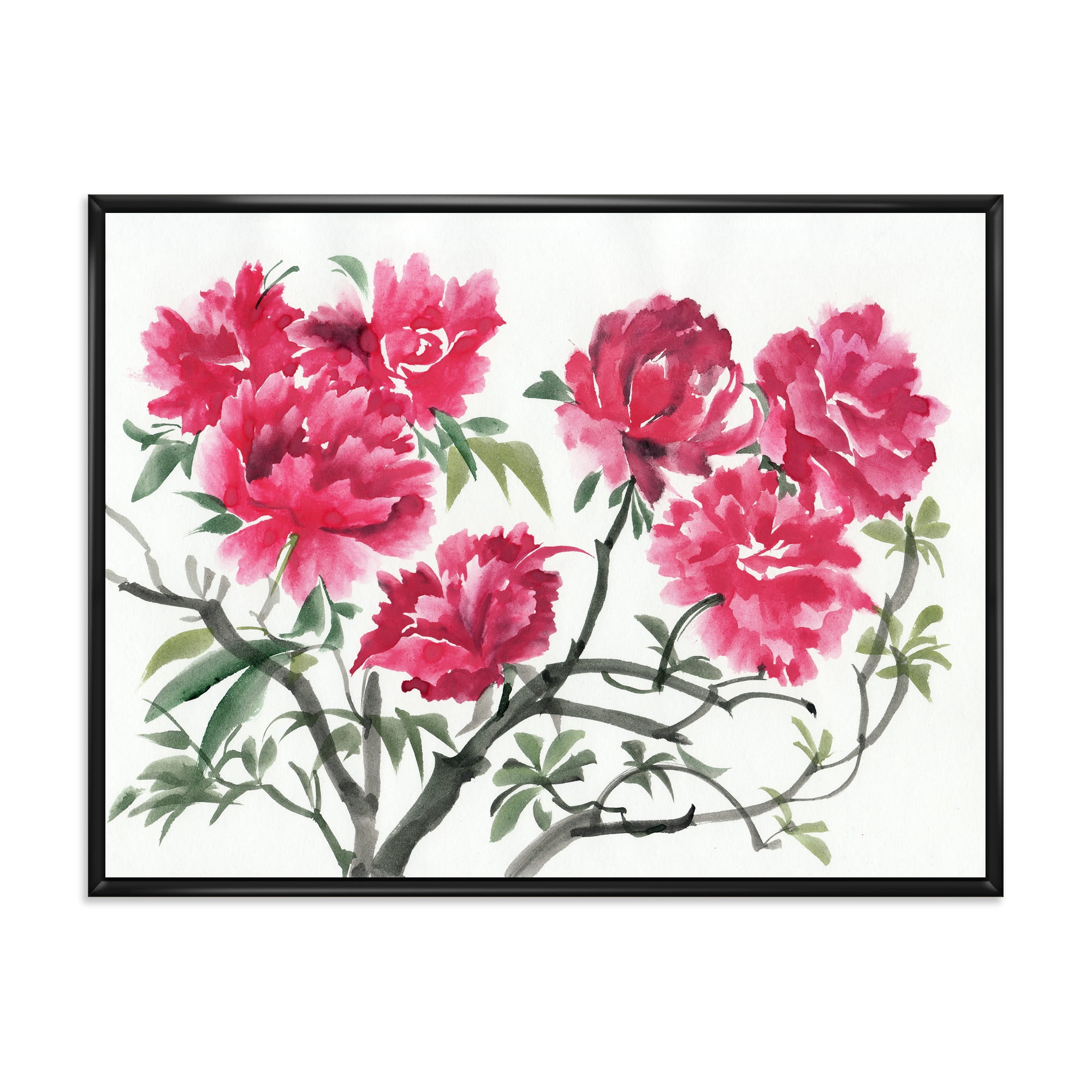 Designart 'Ancient Purple Azalea Flower' Traditional Framed Canvas Wall Art Print