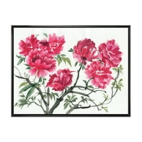 Designart 'Ancient Purple Azalea Flower' Traditional Framed Canvas Wall Art Print
