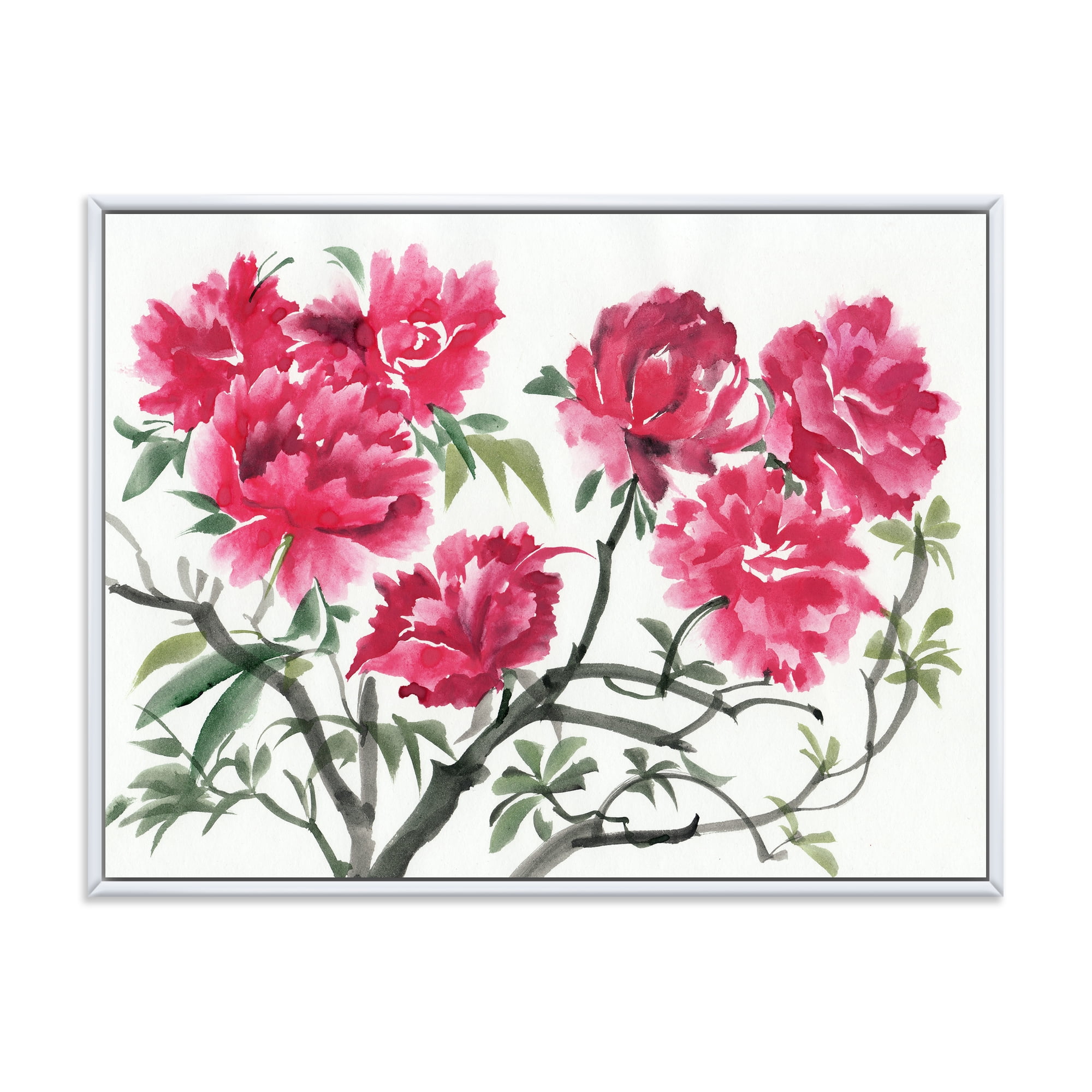 Designart 'Ancient Purple Azalea Flower' Traditional Framed Canvas Wall Art Print